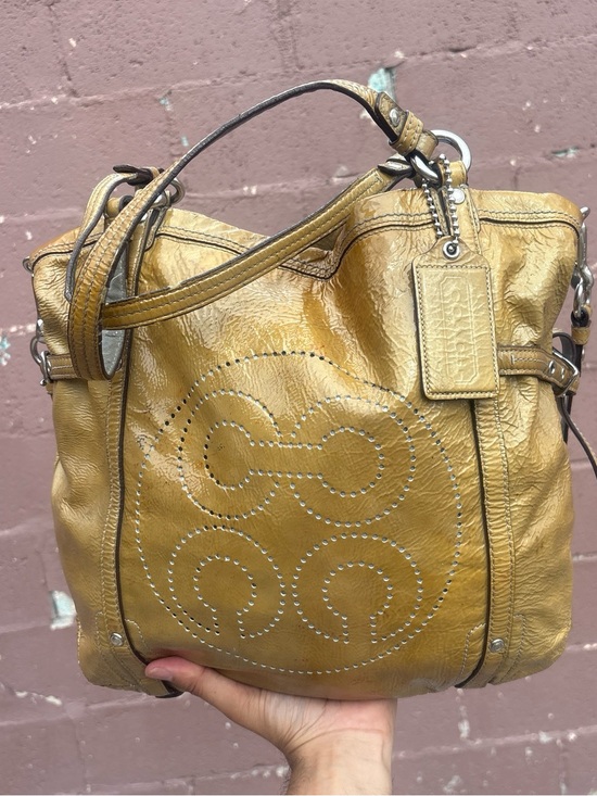 Coach Handbags - yellow patent leather Coach Audrey Andie